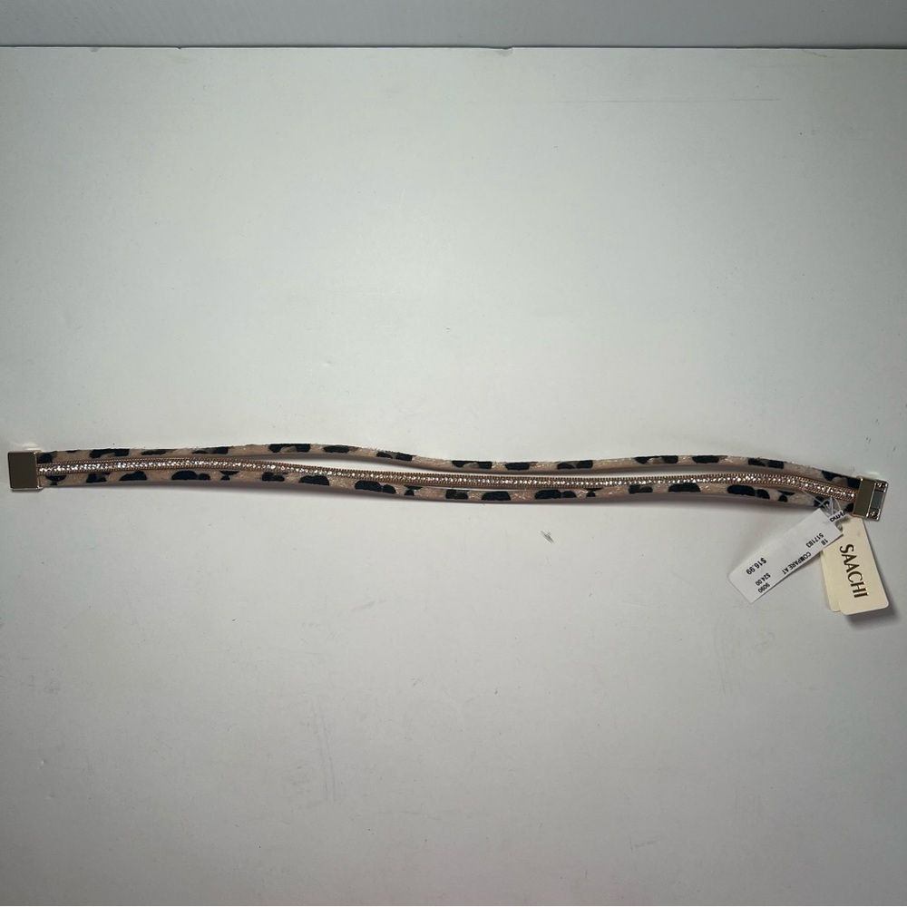 Saachi cheetah and rhinestone choker